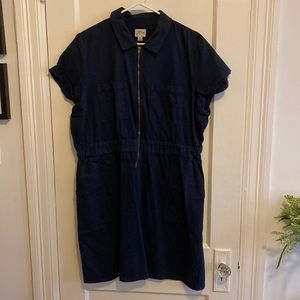 J. Crew zip front chino dress